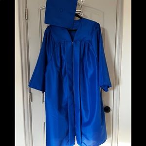 Blue Unisex Graduation Cap & Gown - 5’1” to 5’3”